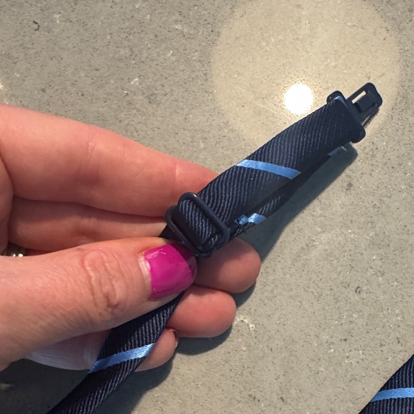 The Children's Place Navy and Light Blue Adjustable Striped Tie Age 4-7 - Picture 4 of 7